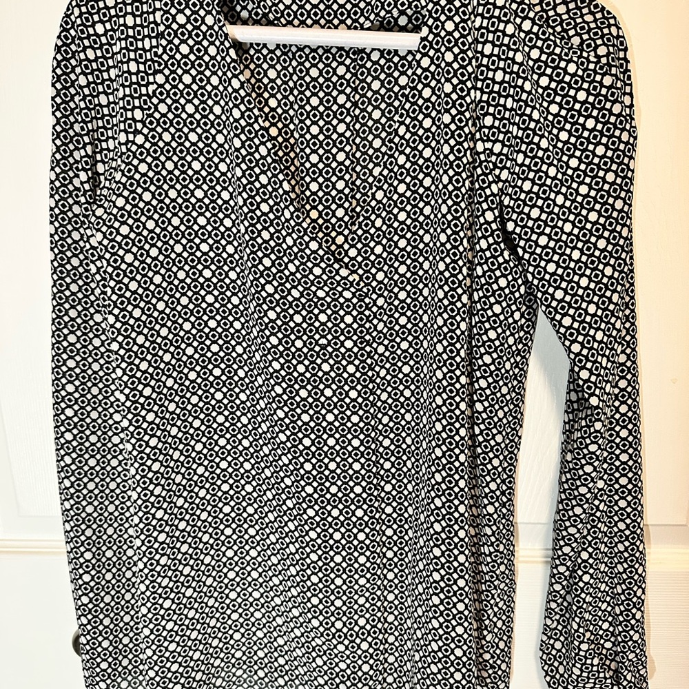 Bar III Monochrome Circle Pattern Blouse